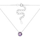 Серебряное колье с фианитом (1NE57256)