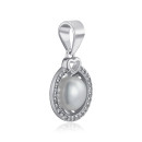 Серебряная подвеска с жемчугом и фианитами 1PE57045-P/12/2649