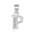Серебряная подвеска Буква Р с фианитами 1PE65075-P/12/1