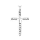 Серебряный крестик с фианитами (1PE68848)
