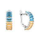 Серебряные серьги с фианитами (20713zh-bl)