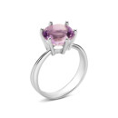 Серебряное кольцо с аметистом (218/ам род к)