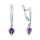 Серебряные серьги с аметистом 2394/1р-AMET