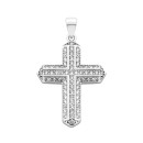 Серебряный крестик с фианитами (2P11963)