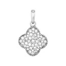 Серебряная подвеска Клевер с фианитами (30242)