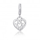 Серебряная бусина шарм «Сердце» без вставки (35130/12/1)