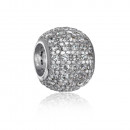 Серебряная бусина шарм с фианитами. Артикул 35150/12/1/13