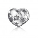 Серебряная бусина шарм «Сердце» без вставки. Артикул 35167/12/1