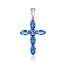 Серебряная подвеска Крестик с кварцем Tanzanite 3660р-QTANZ