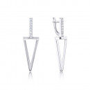 Серебряные серьги-подвески с фианитами (40560/12/1/46)