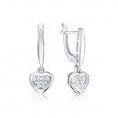 Серебряные серьги-подвески с фианитами (40639/12/1/13)