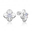 Серебряные серьги-пуссеты с фианитами (41033/12/1/22)