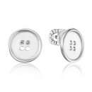 Серебряные серьги-пуссеты «Пуговицы» без вставки (41089/12/1)