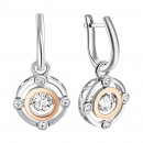  Серебряные серьги-подвески c фианитами (500895-СЗНРл.к)