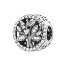 Серебряная бусина шарм Дерево с фианитами (580178б)