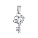 Серебряная подвеска Ключик с фианитами 5P19179-P/12/1