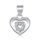 Серебряная подвеска Сердце с фианитами 5P19187-P/12/1