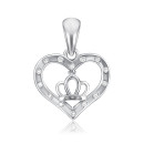 Серебряная подвеска Сердце с фианитами 5P19434-P/12/1