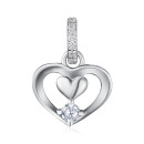Серебряная подвеска Сердце с фианитами 5PE40416-P/12/1