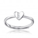 Серебряное кольцо «Сердце» с фианитами. (5RI37659-R/12/1)