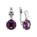Серебряные серьги с аметистом (640/ам с род)