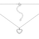 Серебряное колье Сердце с фианитами и перламутром (7D16131)