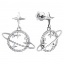 Серебряные серьги-подвески c фианитами (82818б)
