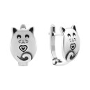 Серебряные серьги Котик (82836*)