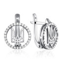 Серебряные серьги с фианитами  82883б