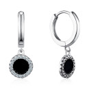 Серебряные серьги-конго с эмалью и фианитами 8EA0758-E/12/627