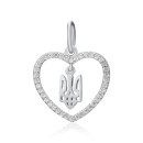 Серебряная подвеска Сердце с фианитами (П2Ф/124)