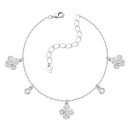 Серебряный браслет Цветы с фианитами (95-0002б)