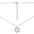 Серебряное позолоченное колье с фианитами и перламутром (HC-1789-ROSE-K/17/4510)