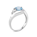 Серебряное кольцо с топазом и фианитами (к1271топСRh)