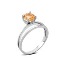 Серебряное кольцо с цитрином (к1274цитрRh)