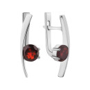 Серебряные серьги с гранатом (с1274грRh)