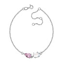 Серебряный браслет с топазом и аметистом (б1301Rh)