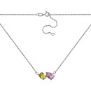 Серебряное колье с перидотом и аметистом (ко1309Rh)