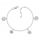 Серебряный браслет на ногу с фианитами (БС784(зв)с)