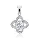 Серебряная подвеска Клевер с фианитами SZDP01833-P/12/1