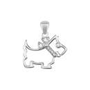 Серебряная подвеска Собачка с фианитами (SZDP03618)