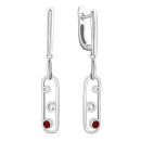 Серебряные серьги-подвески с фианитами (AE01021)