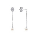 Серебряные серьги с жемчугом AL110010-S-W-PO-E/12/4990
