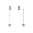 Серебряные серьги с жемчугом AL110010-S-W-VT-E/12/4991