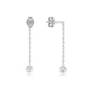 Серебряные серьги с жемчугом AL110010-S-W-WH-E/12/21013