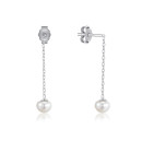 Серебряные серьги с жемчугом AL110010-S-W-WH-E/12/4986