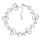 Серебряный браслет с фианитами (B00043)