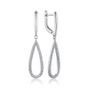 Серебряные серьги-подвески с фианитами B02441-E/12/1