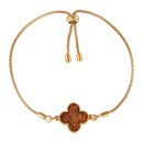 Серебряный позолоченный браслет Клевер с янтарем (B535C-F-B/20/2787)