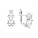 Серебряные серьги с фианитами (с1376Rh)